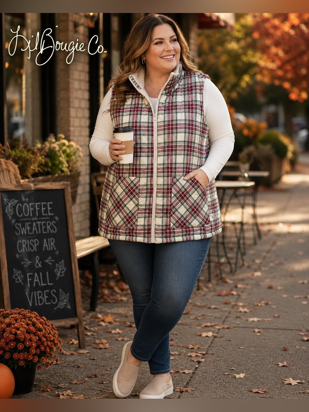 Maurices Plaid Sherpa Lined Quilted Puffer Vest | Size 2 | EUC